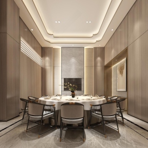 新中式餐厅包房3D模型下载